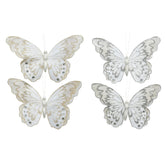Decoris Clip-On Polyester Butterfly with Glitter 12cm - 2 Assorted,